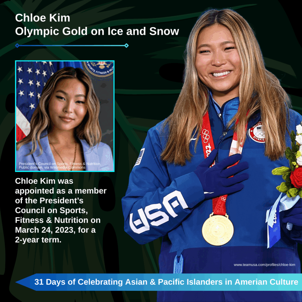 Day 28. Chloe Kim Olympic Gold on Ice and Snow.
